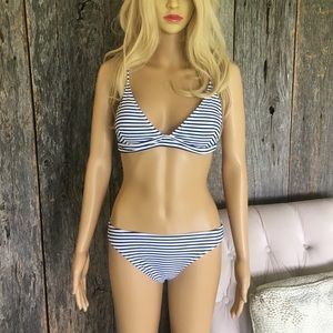 Cupshe blue/white bikini set BNWT large